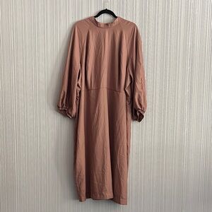 Eloquii Warm Tan Long Sleeve Dress